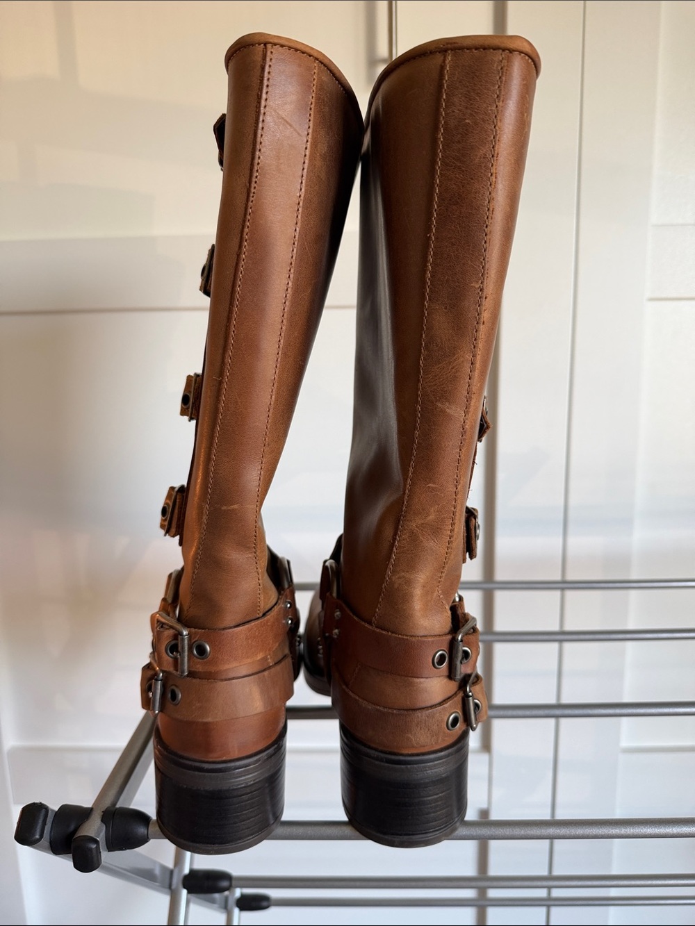 Steve Madden Chestnut Brown Tall Buckle Riding Boots - Picture 3 of 4